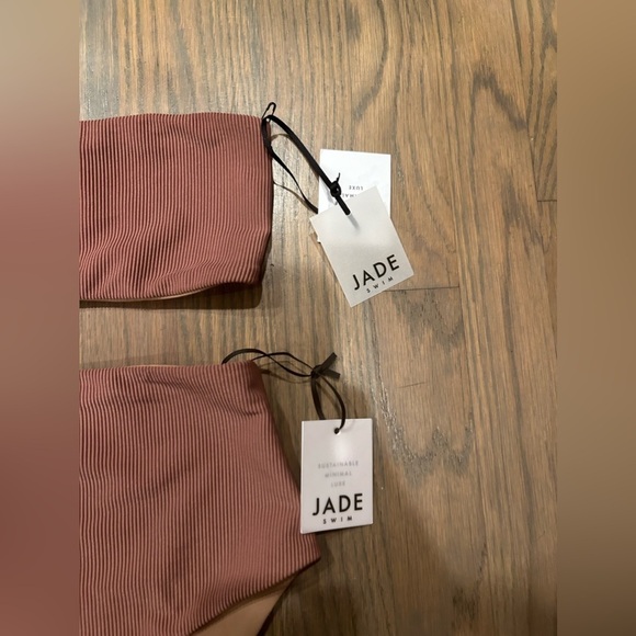 Jade Swim bound Bottom + All around Bandeau Bikini in Ribbed mocha New With Tags - Picture 5 of 8